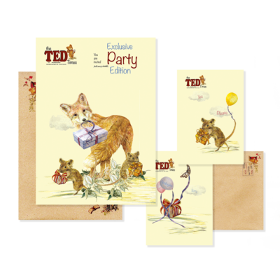 Fredick Fox - 3 - in - 1 - Card - The Ted Times - With the envelopes and the card.