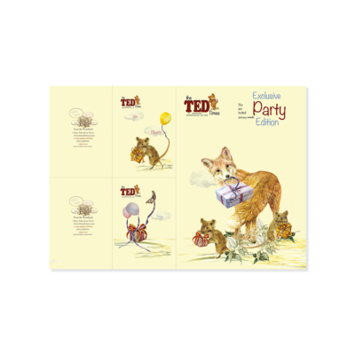 Fredick Fox - 3 - in - 1 - Card - The Ted Times - With the envelopes and the card.