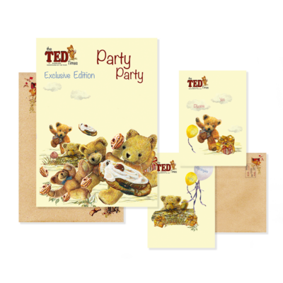 Image shows the card front of the Buns Away - 3 in 1 Card - and their Envelopes - The Ted Times