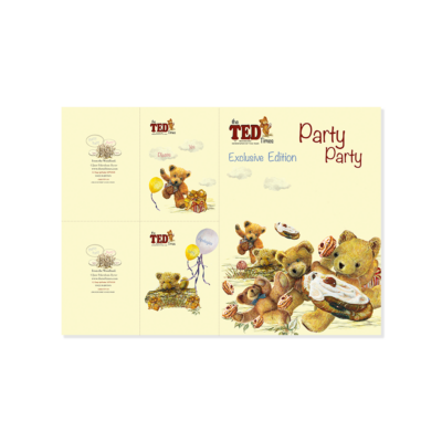 Image shows the card front of the Buns Away - 3 in 1 Card - and their Envelopes - The Ted Times