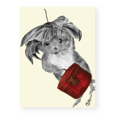 Hetty Mouse | Black and White with Red Colour silk screen | The Ted times